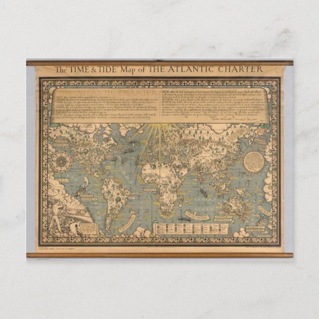 "Time & Tide" Karta i Atlantstadgan Vykort (Framsida)