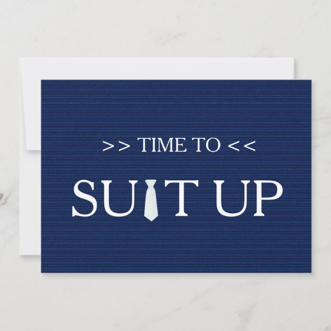 Time till tien för Suitup blåttvit Inbjudningar (Framsida)