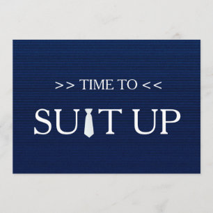 Time till tien för Suitup blåttvit Inbjudningar