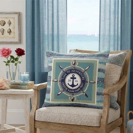 Time To Adventure Custom Maritime Boat Name Kudde