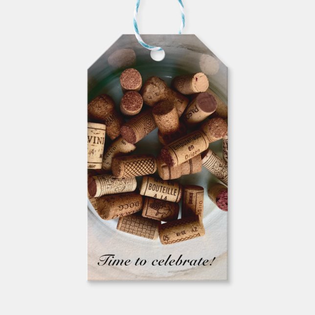 Time to Celebrate Wine Corks Presentetikett (Framsidan)