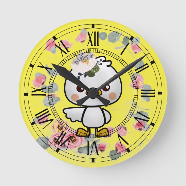 Time to-go-to school Clock, Round (Medium) Rund Klocka (Framsida)
