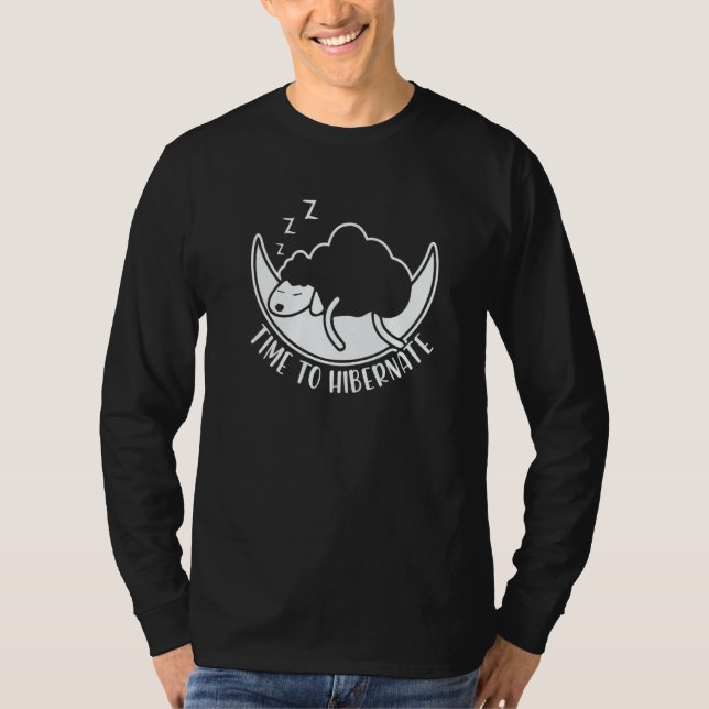 Time To Hibernate  Goat Moon Sleeping Hibernation T Shirt (Framsida)