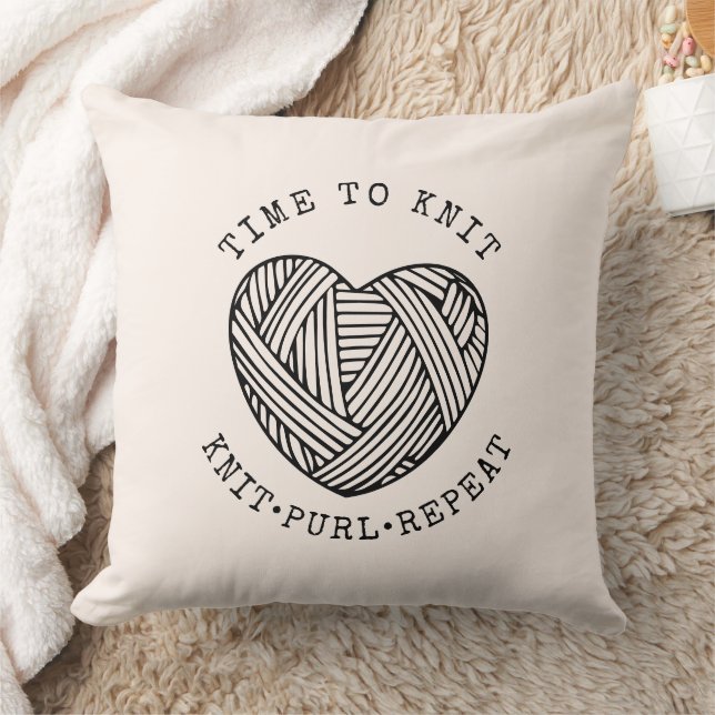 Time to Knit Blush Pink Kudde (Filt)