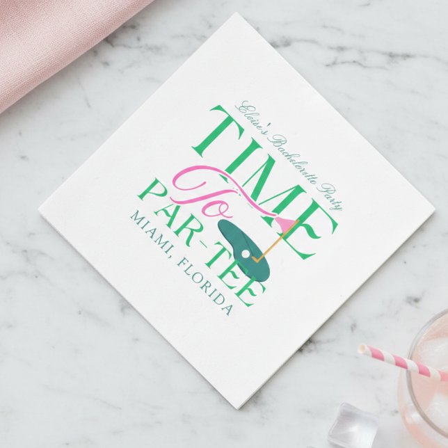 Time to Par-Tee Golf Bachelorette Pappersservett (Time to Par-Tee Golf Bachelorette Napkins)