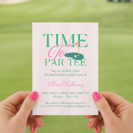 Time to Party Fun Golf Themed Bachelorette Inbjudningar
