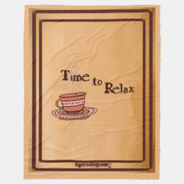 Time to Relax "Chocolate Bar"Brown Fleece Blanket 