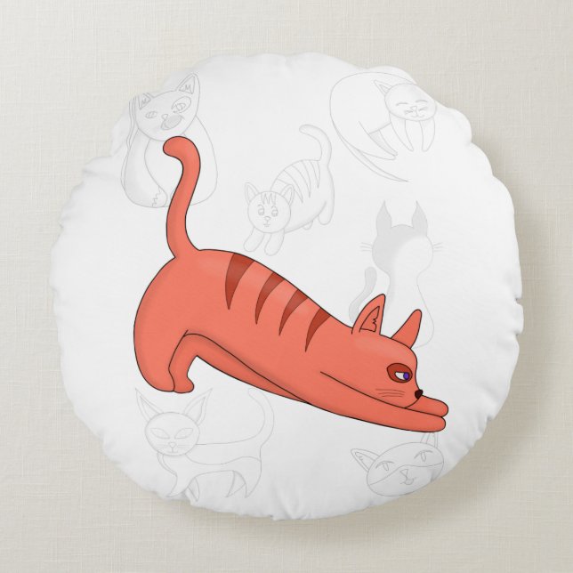 Time to Stretch Duvet Cover Rund Kudde (Framsidan)