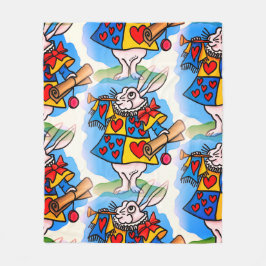 Time Travel Rabbit med Trumpet Fleecefilt