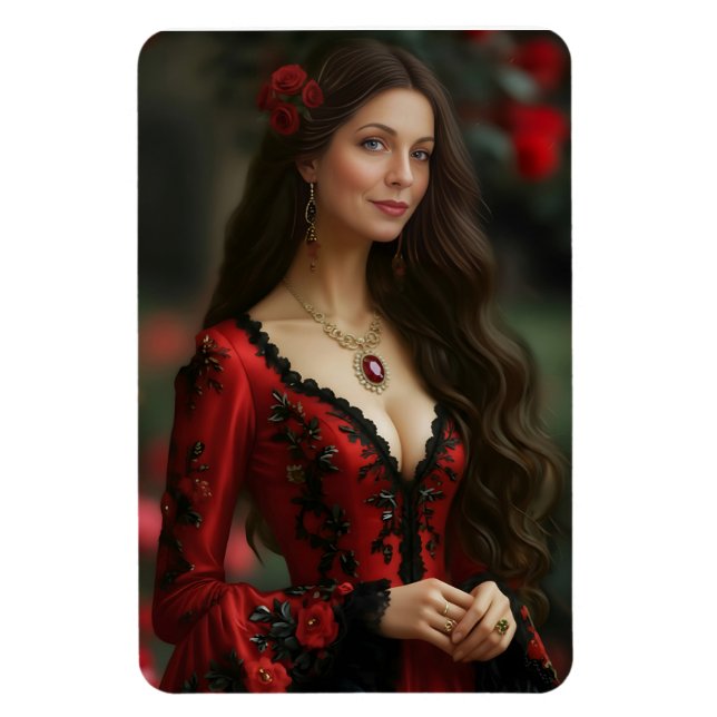 Time Traveler: Romantic Spanish Dancer Magnet (Vertikal)