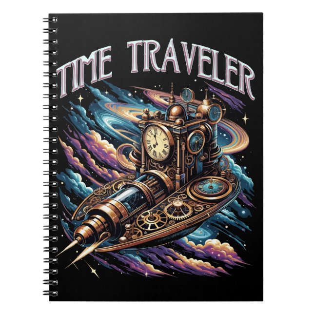 Time Traveler - Steampunk Space Äventyr Anteckningsbok (Framsidan)
