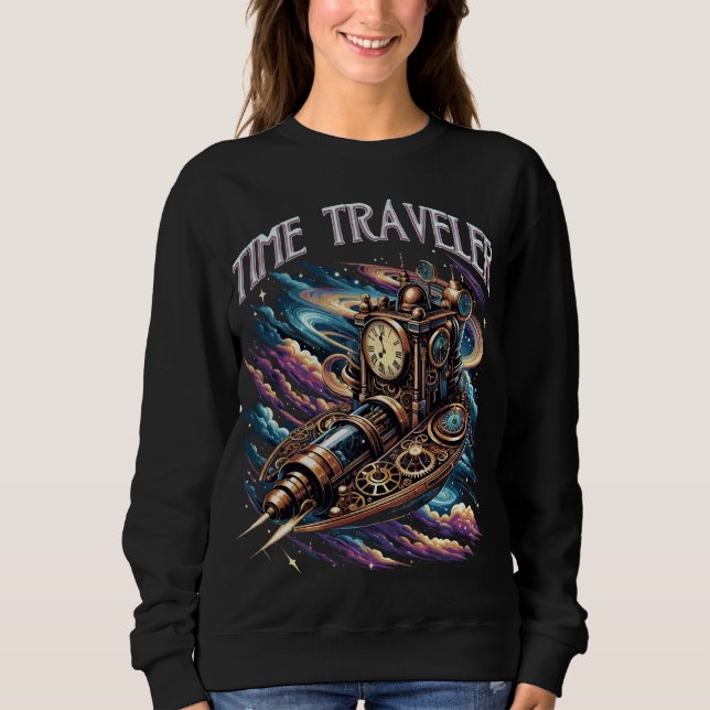 Time Traveler - Steampunk Space Äventyr T Shirt (Framsida)