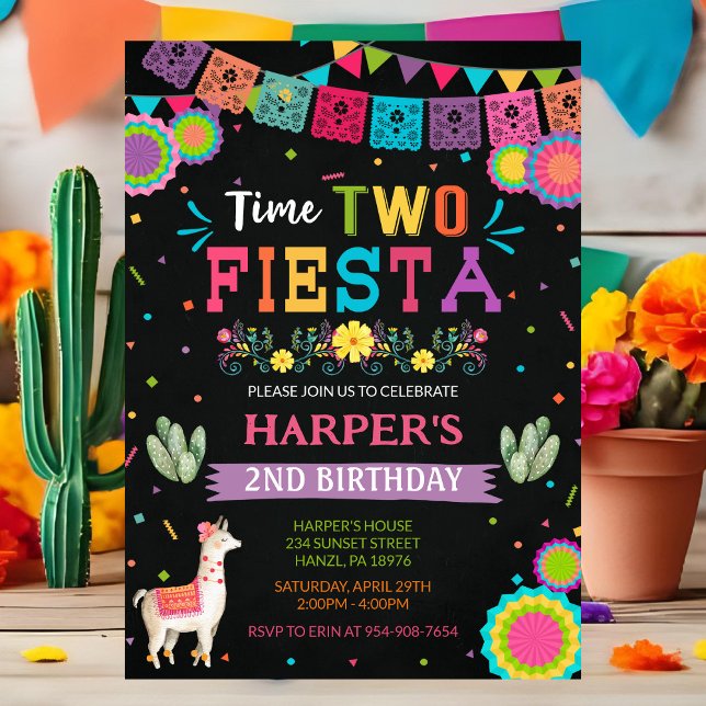 Time Two Fiesta | Mexikansk inbjudan till 2-årsdag (Skapare uppladdad)