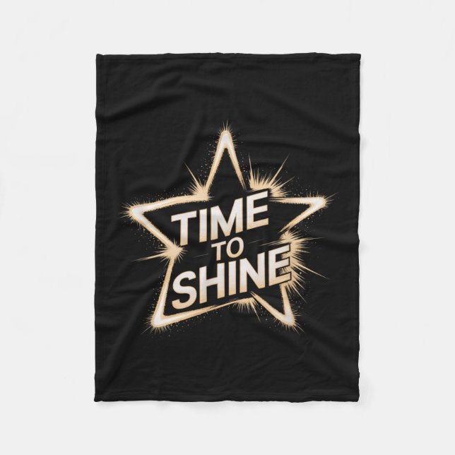Time Women To Shine Motivational Star Men Kids  Fleecefilt (Framsidan)