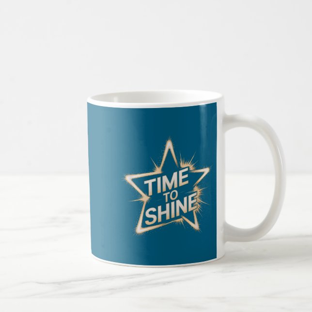 Time Women To Shine Motivational Star Men Kids  Kaffemugg (Höger)