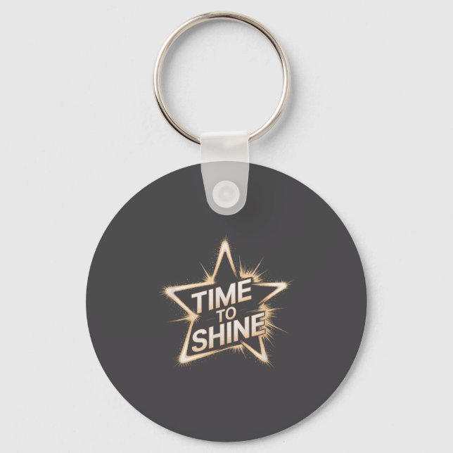 Time Women To Shine Motivational Star Men Kids  Nyckelring (Framsida)