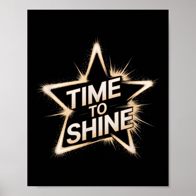 Time Women To Shine Motivational Star Men Kids  Poster (Framsidan)