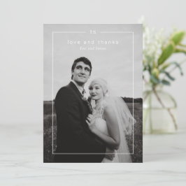 Timeless Black and White Photo Modern Wedding Tack Kort