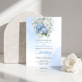 Timeless Blue Hydrangea Garden Wedding Invitation Inbjudningar