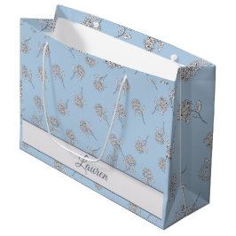 Timeless Botanical Bloom Soft Blue Monogram