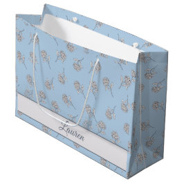 Timeless Botanical Bloom Soft Blue Monogram