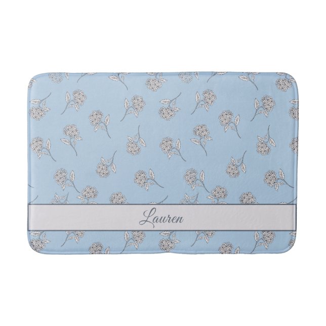 Timeless Botanical Bloom Soft Blue Monogram  Badrumsmatta (Framsidan)