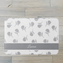 Timeless Botanical Bloom Soft Grey Monogram Badrumsmatta
