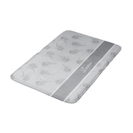Timeless Botanical Bloom Soft Grey Monogram Badrumsmatta