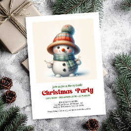 Timeless cartoon snowman invite festive printable inbjudningar