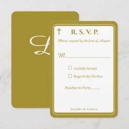 Timeless Catholic Monogrammed Response Card OSA Kort