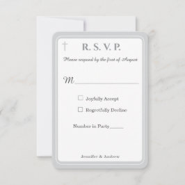 Timeless Catholic Monogrammed Response Card OSA Kort