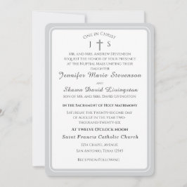 Timeless Catholic Monogrammed Wedding Invitation Inbjudningar