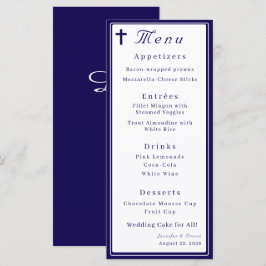 Timeless Catholic Monogrammed Wedding Meny