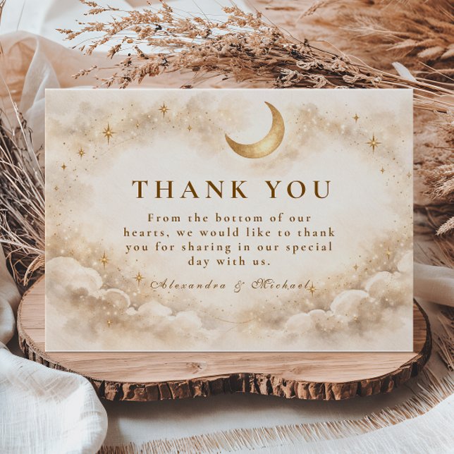 Timeless Celestial Romance Wedding Tack Kort (Skapare uppladdad)