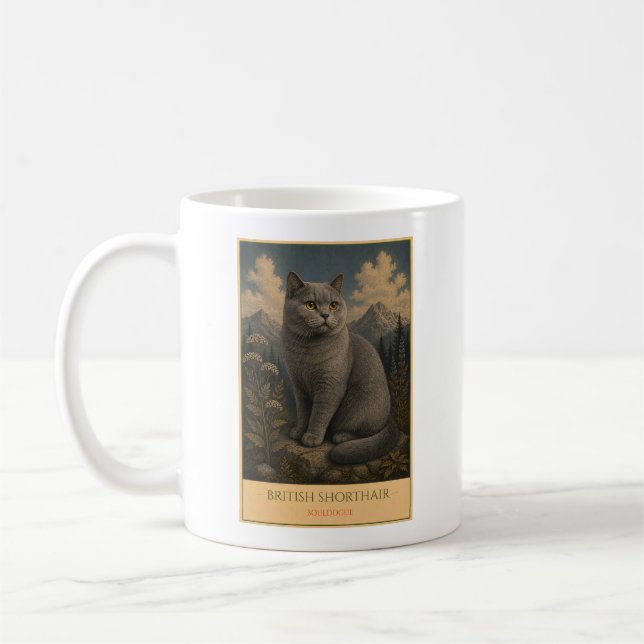 Timeless Charm: British Shorthair Kaffemugg (Vänster)
