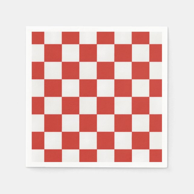 Timeless Charm Red & White Checkered Cheerful BBQ Pappersservett (Framsidan)