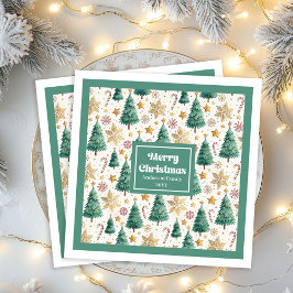 Timeless Christmas Trees Earthy Holiday Napkins Pappersservett