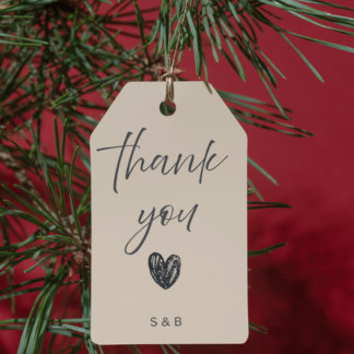 Timeless Classic Wedding Thank You Favor Tag Presentetikett