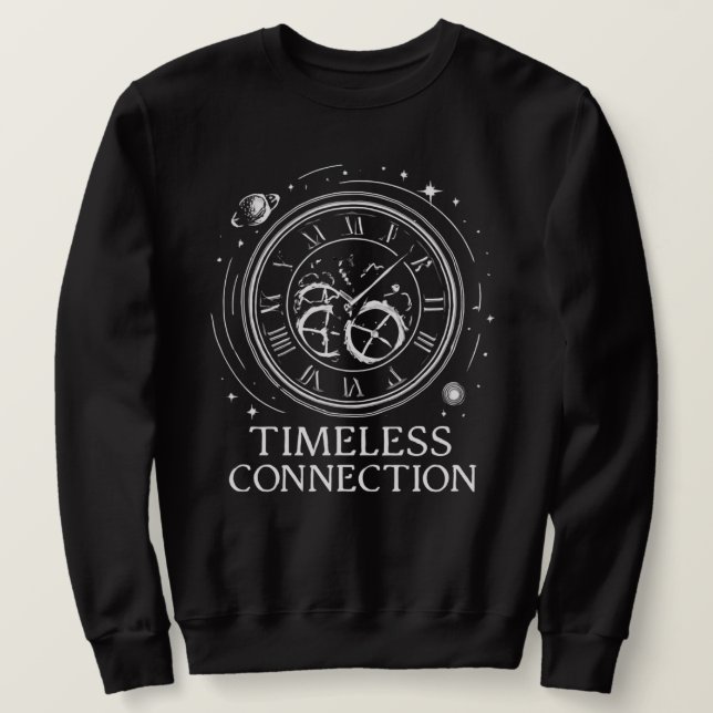 Timeless Connection: Clockwork Universe Lång Ärmad Tröja (Design framsida)