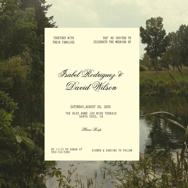 Timeless Cream Script Wedding Inbjudningar (Skapare uppladdad)