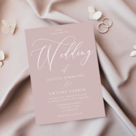 Timeless Elegance: Dusty Pink Blush Modern Wedding Inbjudningar