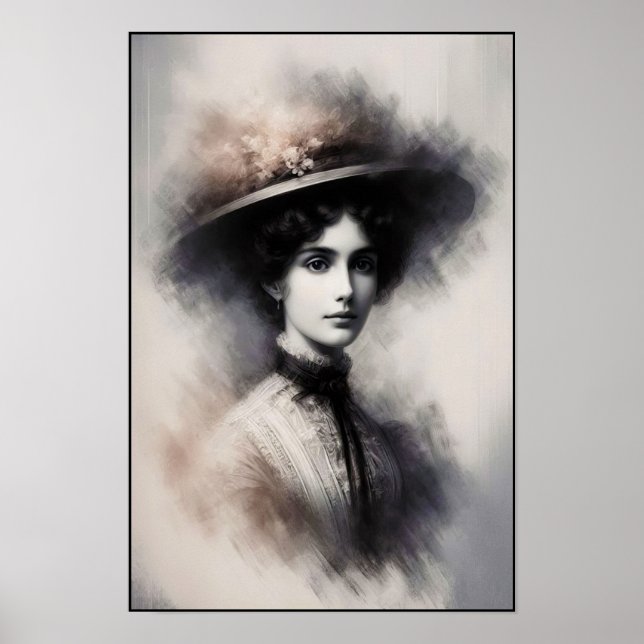 Timeless Elegance In Smoky Portrait Poster (Framsidan)