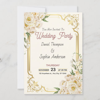 Timeless Elegance Wedding Invitation Inbjudningar