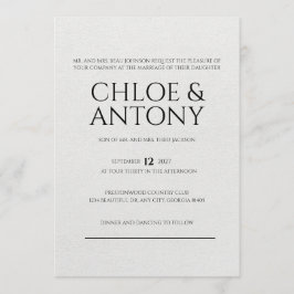 Timeless, Elegant Wedding Invitation Inbjudningar