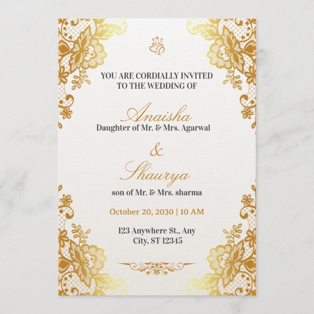 Timeless Elegant Wedding Invitation | Romantic Inbjudningar (Framsida)