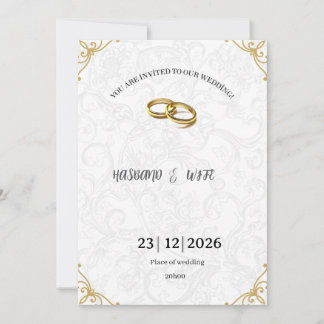 Timeless Gold Corner Accents Wedding Invite Inbjudningar