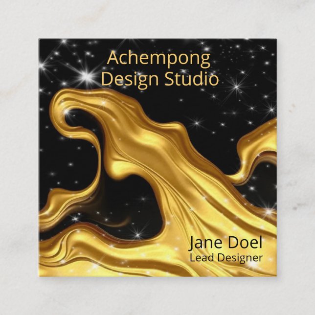 Timeless Gold Elegance – Designer Brand Opulent Go Fyrkantigt Visitkort (Framsida)