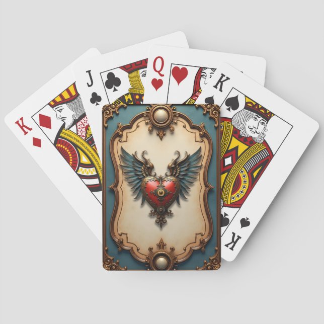 Timeless love, surreal elegance in steampunk style casinokort (Baksidan)