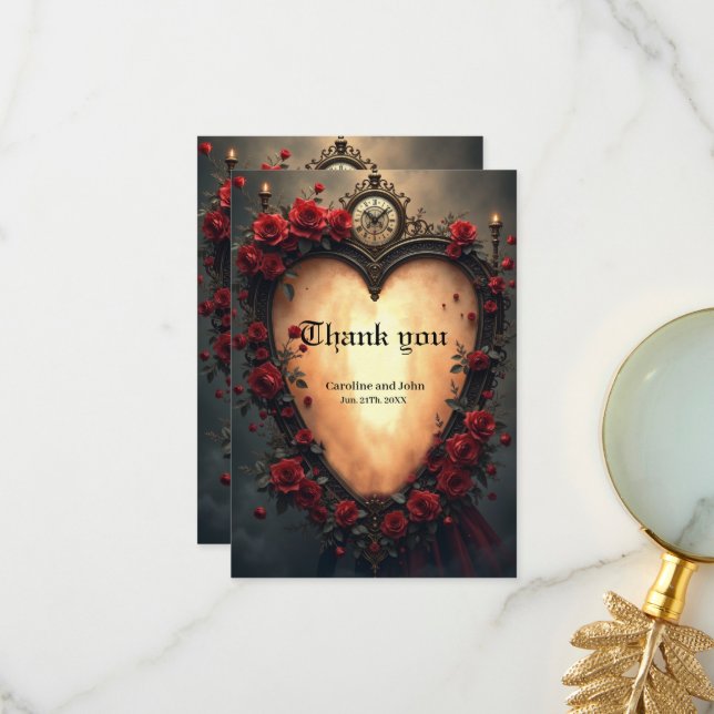 Timeless Love –Victorian Gothic Wedding Collection Tack Kort (Fram/Back In Situ)