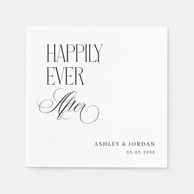 Timeless Luxe Script Happily Ever After Party Pappersservett (Framsidan)